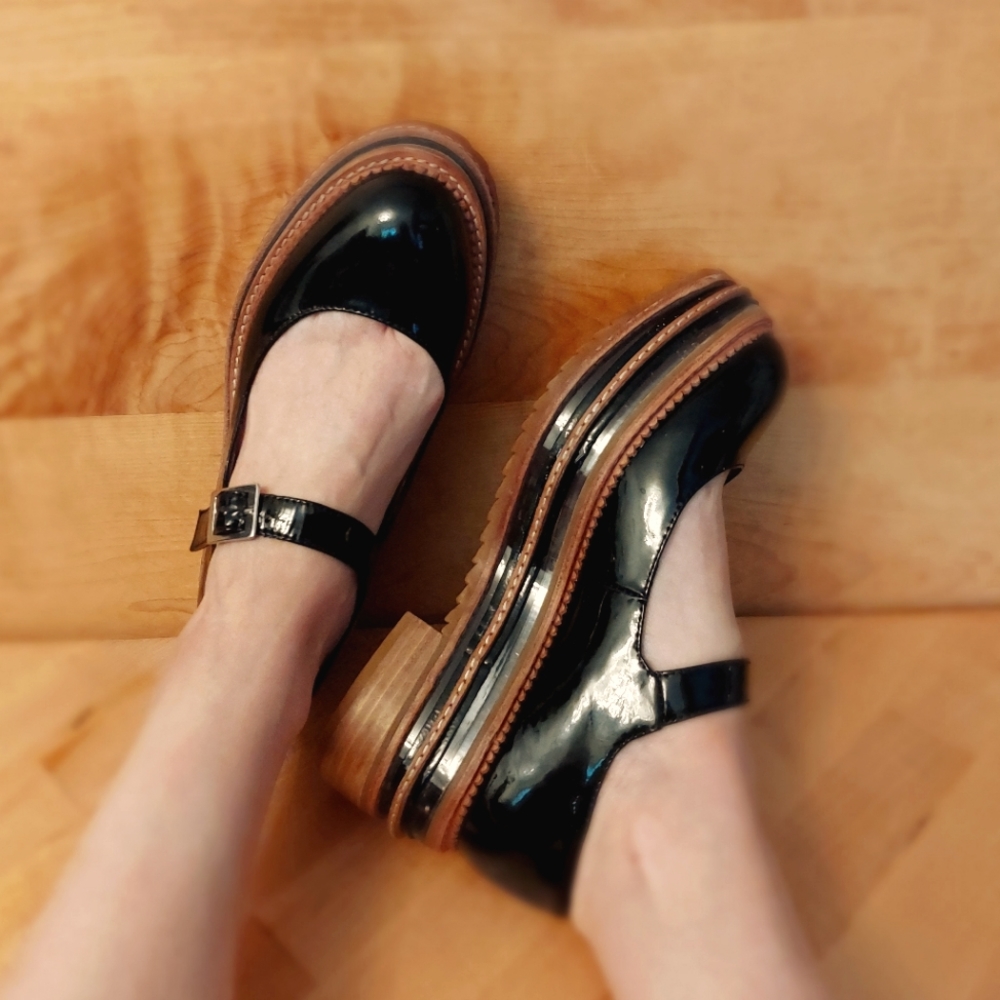 Jeffrey Campbell black patent leather maryjanes. Size 7.5